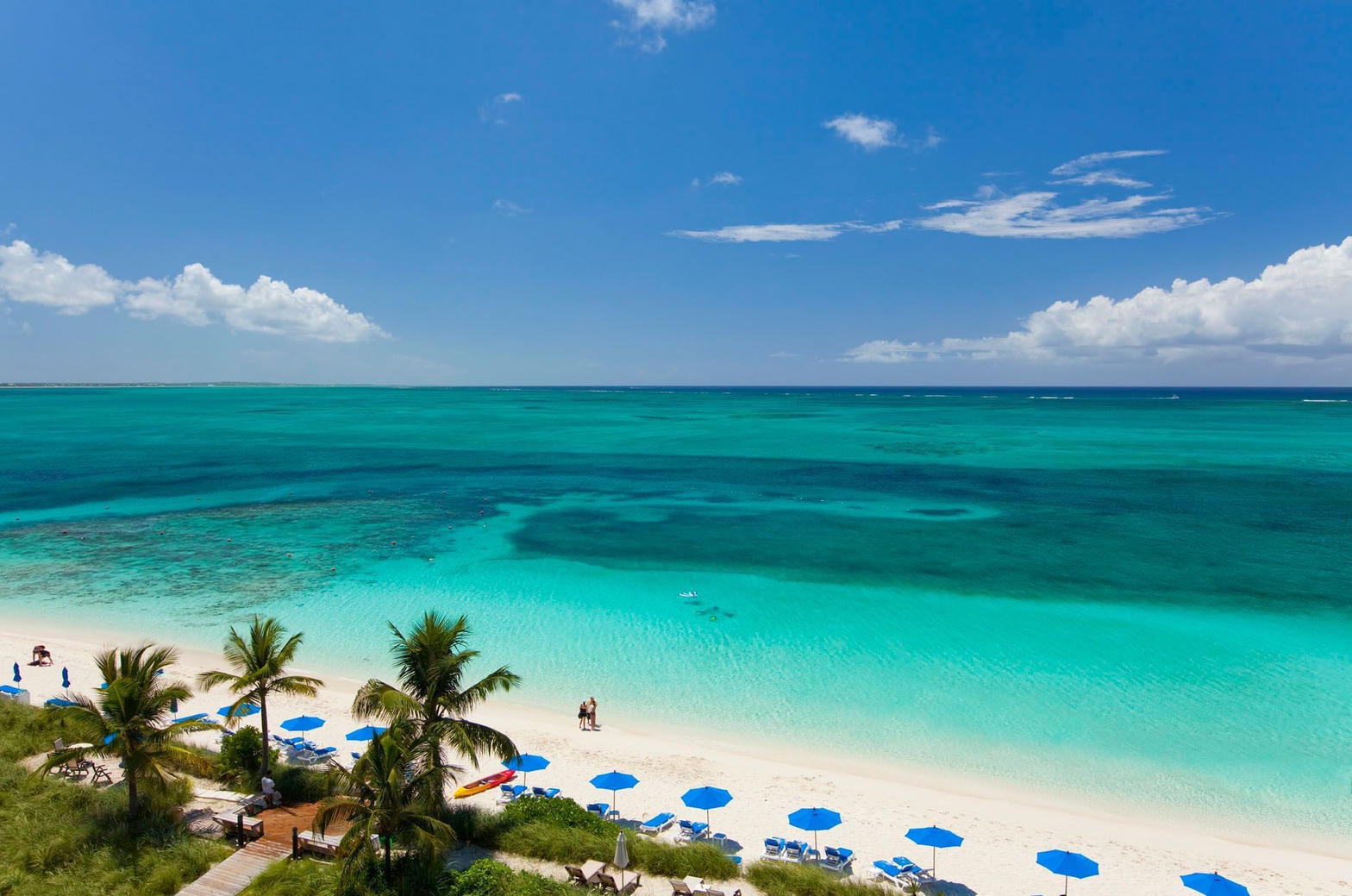 Turquoise Grace Bay from above